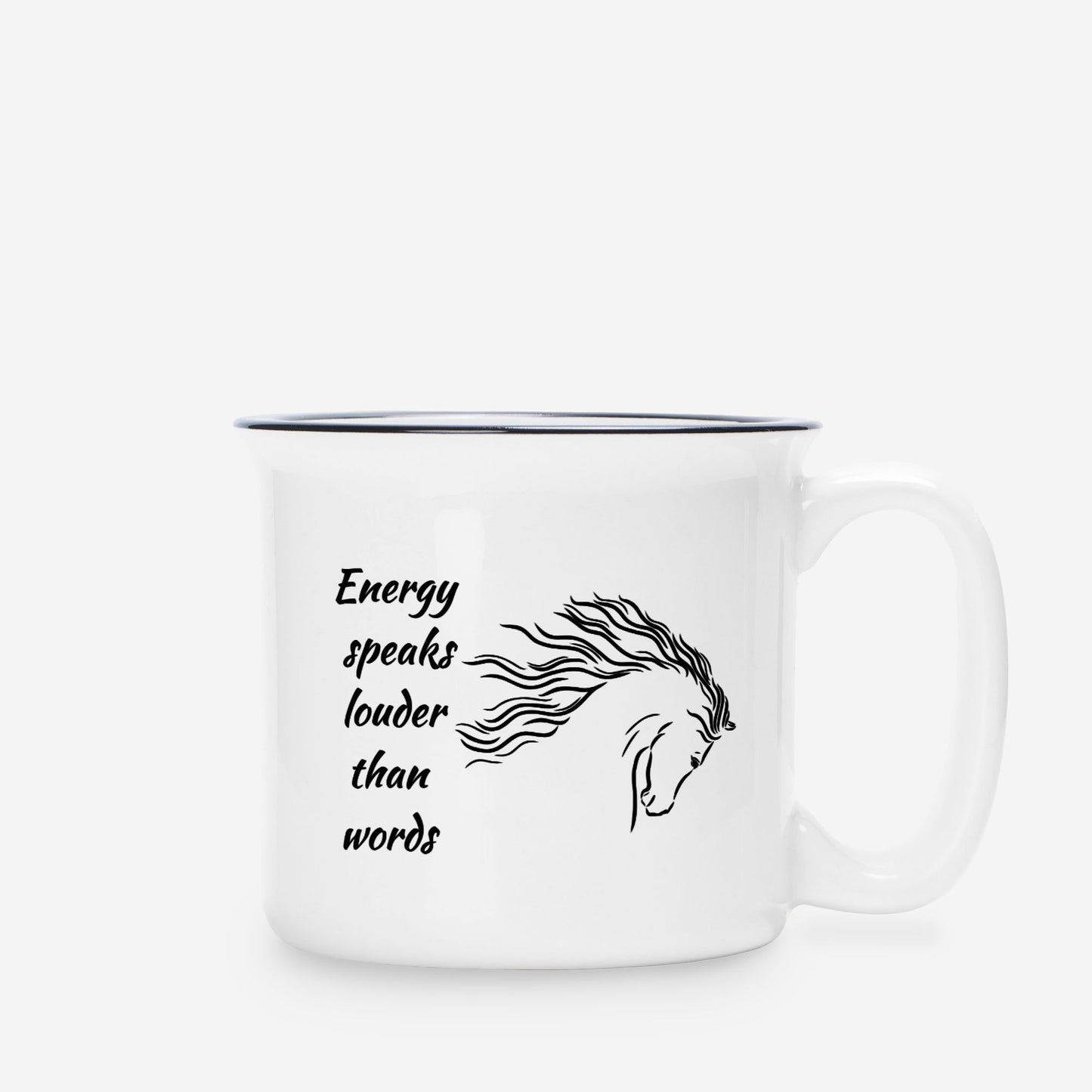 Energy  Speaks ,Ceramic Mug White 13oz