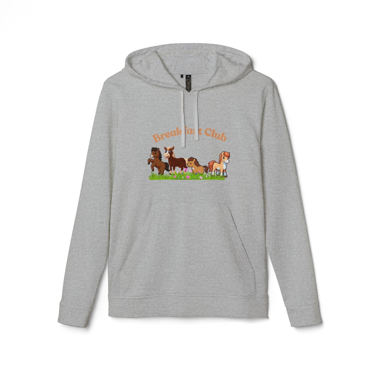 Fleece Hoodie - Breakfast Club with Cute Horses Design