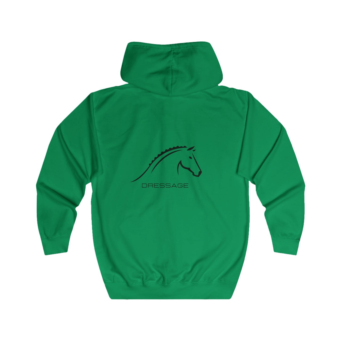 Equestrian Full Zip Hoodie with Dressage Horse Design