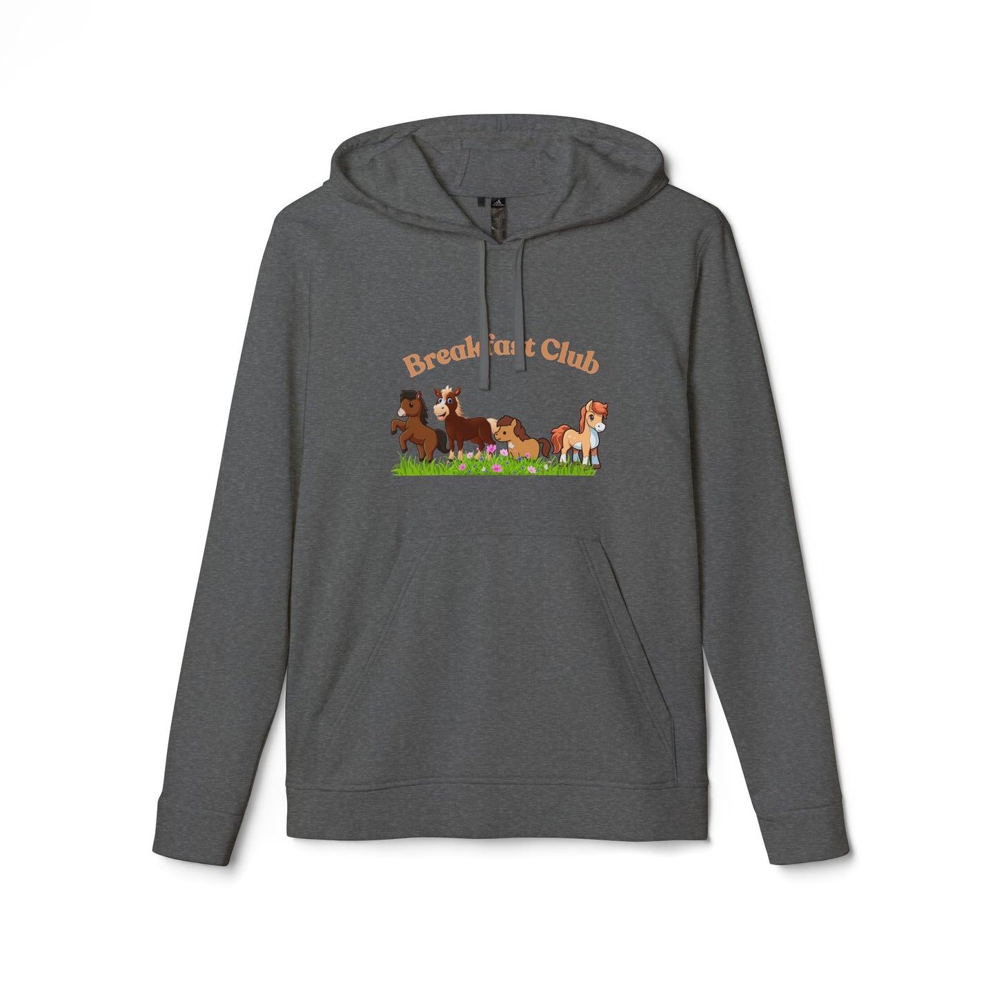 Fleece Hoodie - Breakfast Club with Cute Horses Design