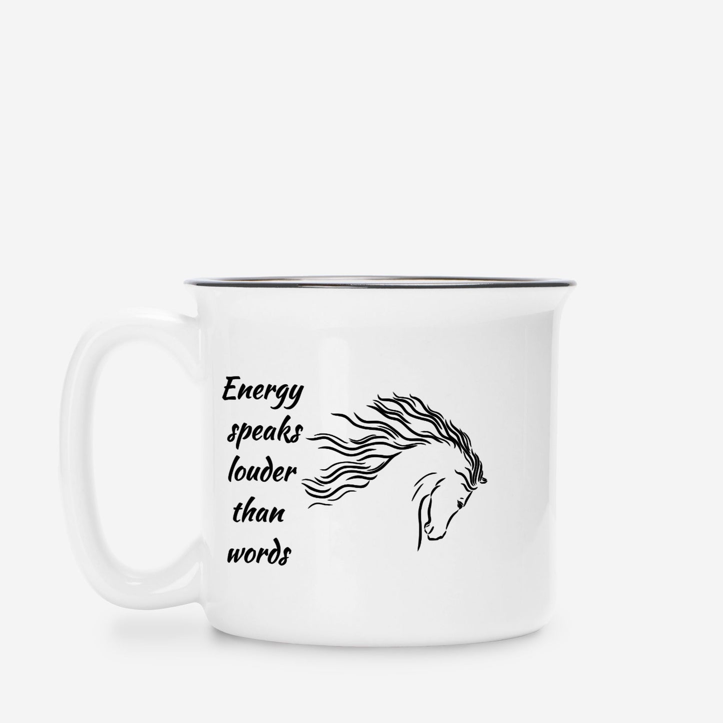 Energy  Speaks ,Ceramic Mug White 13oz