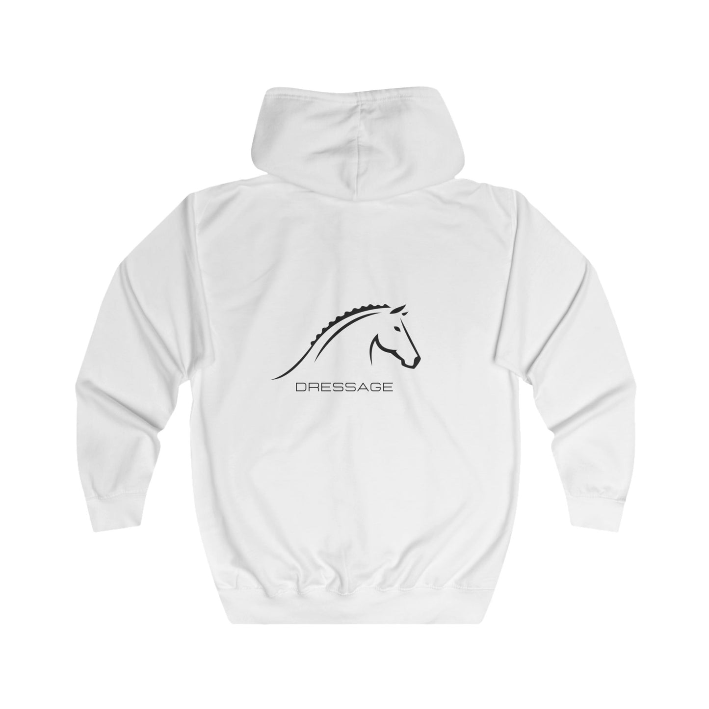 Equestrian Full Zip Hoodie with Dressage Horse Design