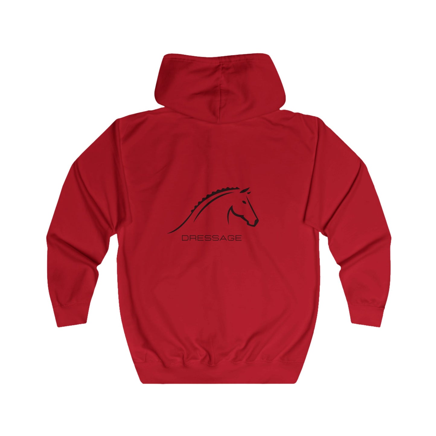 Equestrian Full Zip Hoodie with Dressage Horse Design